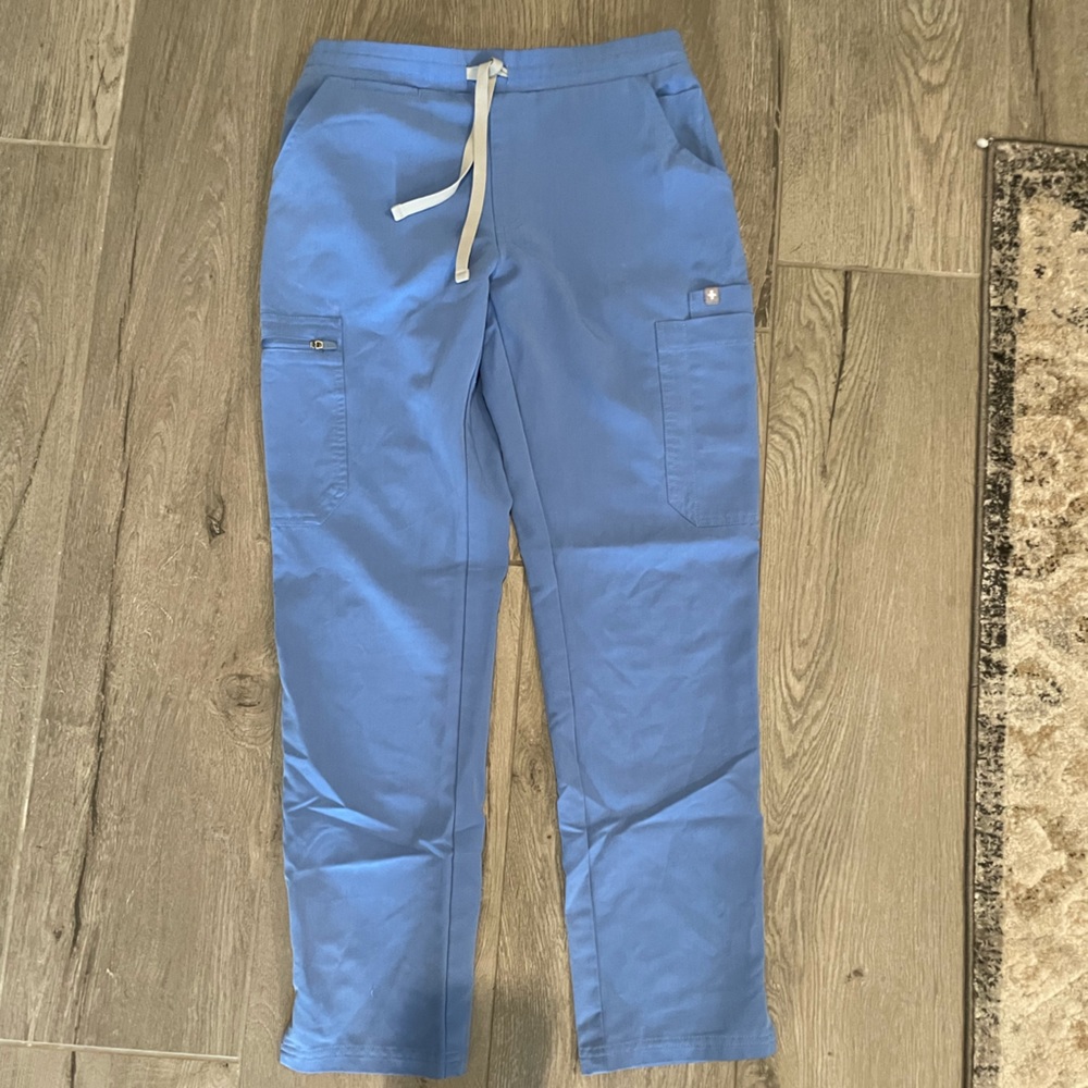 Figs Yola Skinny Scrub Pants Ceil Blue XS Petite